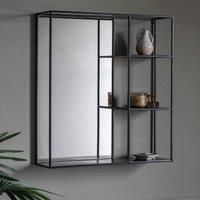 Gallery Direct Bancroft Mirror Shelf Black 600X120X650Mm