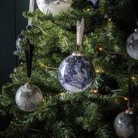 Crossland Grove Marbled Bauble Grey 6Pk D80Mm