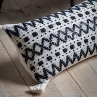 Gallery Black & Cream Tufted Cushion 350X900Mm