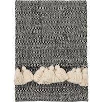 Crossland Grove Cesena Throw With Tassels Black 1300X1700Mm