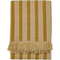 Jacquard Weave Fringe Throw 130cm x 170cm Ochre