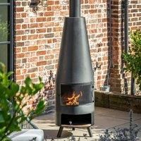 Gallery Direct Pradal Chiminea with Pizza Shelf 500x500x1865mm