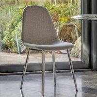 Crossland Grove Weavering Dining Chair Chrome Light Grey 2Pk, Grey