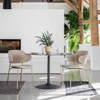 Gallery Direct A Pair of Whitehall Dining Chair Taupe Velvet Fabric
