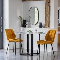 Connolly Glass Top Dining Table White Effect