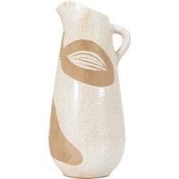 Gallery Direct Raleigh Pitcher Vase Reactive Whtebrown 175x160x370mm, Brown