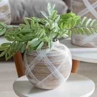 Gallery Tasmin Vase Small Reactive - Brown/White