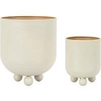 Gallery Direct Peony Planter Grey (Set of 2) 180x180x210mm, Grey