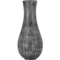Gallery Direct Arya Fluted Vase Large Antique Grey 145x145x330mm, Grey