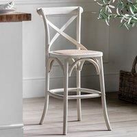 Gallery Direct - A Pair of Cafe White Stool - Rattan Seat