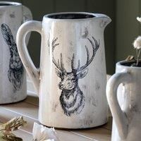 Gallery Direct Stag Pitcher Vase Large Distressed 230x195x295mm, White