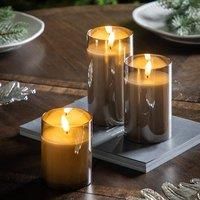 Gallery Direct LED Candle Grey Votive Set of 3, Gold