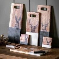 Gallery Direct Hare Coasters White Marble (Set of 4) 100x100x15mm, Black