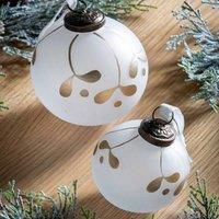 Crossland Grove Mistel Baubles White Gold set Of 4 100X100X100Mm