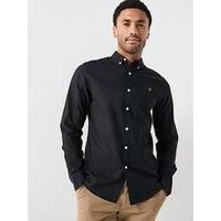 Farah Men's Shirt - Farah Brewer Long Sleeve Slim Fit Oxford Shirt - F4WSB060