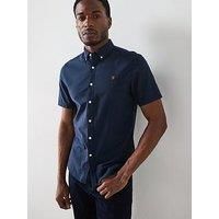 Farah Brewer Short Sleeve Slim Fit Shirt - Navy