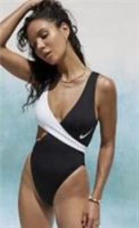 Nike Colourblock Crossover One Piece Swimsuit - Black