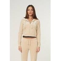 Juicy Couture Classic Track Top With Juicy Diamante Logo - Beige
