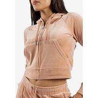Juicy Couture Women/'s Classic Velour Hoodie with Juicy Logo Hooded Sweatshirt, Café Au Lait, L (Pack of 6)
