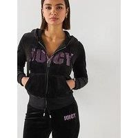 Juicy Couture Juicy Impact Polyester Women's Black Hooded Sweatshirt