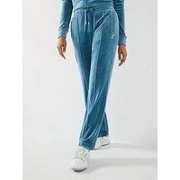 Juicy Couture Tina Diamante Logo Velour Trackpants - Blue