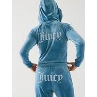 Juicy Couture Women/'s Classic Velour Hoodie with Juicy Logo Hooded Sweatshirt, Bluestone, M (Pack of 10)