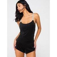 Juicy Couture Rib Velour Logo Strap Pyjama Cami - Black