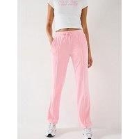 Juicy Couture Tina Diamante Logo Velour Trackpants - Pink