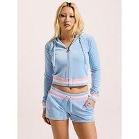 Juicy Couture Women/'s Stripe Hoodie Hooded Sweatshirt, PowderBlue, M