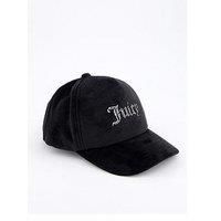 Juicy Couture Velour Diamante Logo Cap - Black