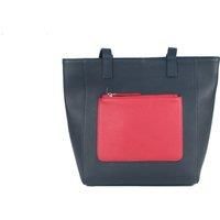Eastern Counties Leather Ladies Polly Contrast Pocket Tote Bag (navy/Pink)