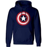 Captain America Men's Shield Hoodie in Navy | Size: 2XL