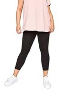 Yours for Good Curve Cotton Cropped Leggings - Women/'s Black