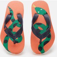 Joules Boys Flip Flops - Orange Snake - Childrens 10