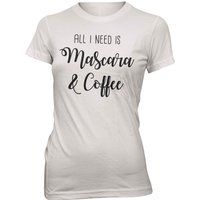 Mascara and Coffee Women's Slogan T-Shirt - XL - White