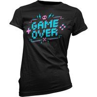 Game Over Pixel Credits Women's Black T-Shirt - XL - Black