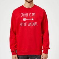 Coffee is my Spirit Animal Sweatshirt - Red - XL - Red