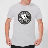 Looney Tunes That's All Folks Porky Pig Men's T-Shirt - Grey - M
