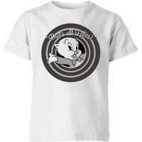 Looney Tunes That's All Folks Porky Pig Kids' T-Shirt - White - 7-8 Years - White