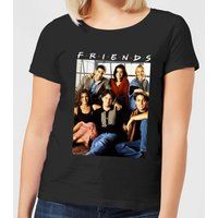 Friends Vintage Character Shot Women's T-Shirt - Black - L