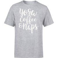 Yoga Coffee and Naps T-Shirt - Grey - 5XL - Grey
