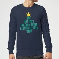 The Tree Isn't The Only Thing Getting Lit This Year Christmas Sweatshirt - Navy - M