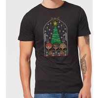 Harry Potter Hogwarts Tree Men's Christmas T-Shirt - Black - XXL