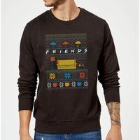 Friends Sofa Knit Christmas Jumper - Black - M