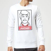 Scooby Doo Hold The Phone Sweatshirt - White - S - White