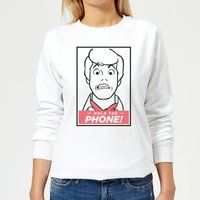 Scooby Doo Hold The Phone Women's Sweatshirt - White - S - White