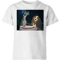 Disney Lady And The Tramp Spaghetti Scene Kids' T-Shirt - White - 7-8 Years