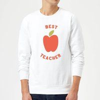 Best Teacher Apple Sweatshirt - White - M - White