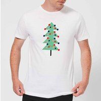 Christmas Tree With Lights Men's T-Shirt - White - 5XL - White