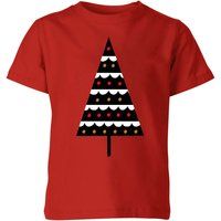 Dark Christmas Tree Kids' T-Shirt - Red - 11-12 Years - Red